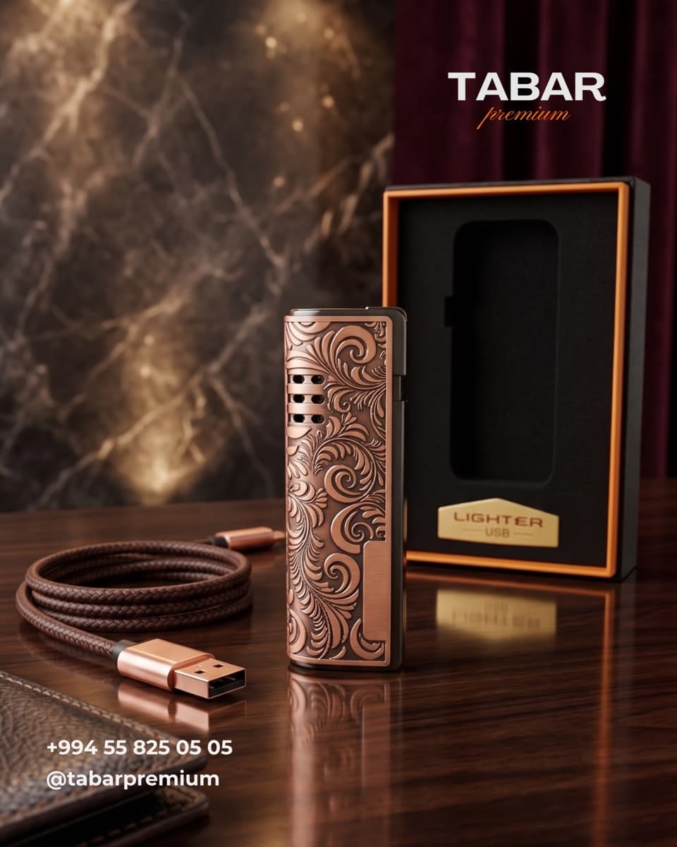 Premium USB alışqan — rose gold oyma